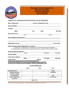 Business License Application Riverton City,UtahSouth Redwood Road Riverton, UtahPhone