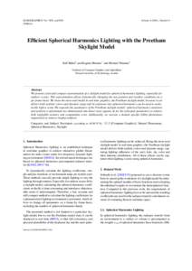 EUROGRAPHICS ’0x / N.N. and N.N. (Editors) Volume 0 (200x), Number 0  Efficient Spherical Harmonics Lighting with the Preetham