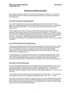 IFDS Annual General Meeting 6 November 2012 Item 8(c)(iv)  IFDS Events & Scheduling Commission