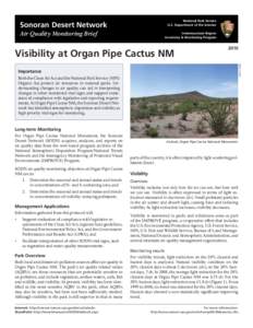 National Park Service U.S. Department of the Interior Sonoran Desert Network Air Quality Monitoring Brief