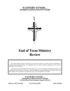 EASTERN SYNOD  of the Evangelical Lutheran Church In Canada