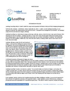 PRESS RELEASE  CONTACT: i-cubed, LLC Jeff Dahlke[removed]direct