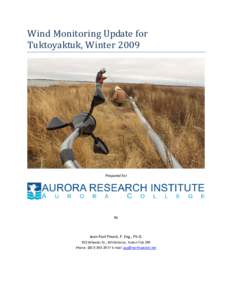 Technology / Wind farm / Wind turbine / Anemometer / Wind speed / Wind / Tuktoyaktuk / Above ground level / Weather station / Meteorology / Atmospheric sciences / Wind power