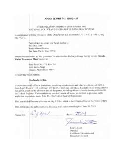 PART I Page 2 of 26 Permit No. PR0024155 TABLE A-1 EFFLUENT LIMITATIONS AND MONITORING REQUIREMENTS During the period beginning on the EDP and lasting through the expiration date of the permit, the