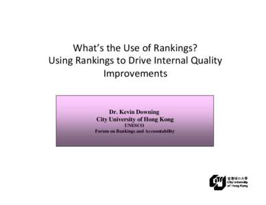 Microsoft PowerPoint - Rankings Presentation UNESCO 2011