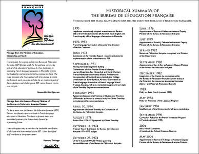 Franco-Manitoban / Education in Quebec / Ministry of Education /  Recreation and Sports / Division Scolaire Franco-Manitobaine