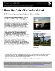 Bagnell Dam / Ameren / Osage River / The Ozarks / National Park Service / Union Electric Company / Geography of Missouri / Missouri / Lake of the Ozarks
