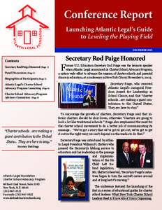 Conference Report Launching Atlantic Legal’s Guide to Leveling the Playing Field