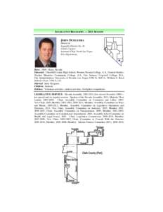 LEGISLATIVE BIOGRAPHY — 2011 SESSION  JOHN OCEGUERA Democrat Assembly District No. 16 (Clark County)