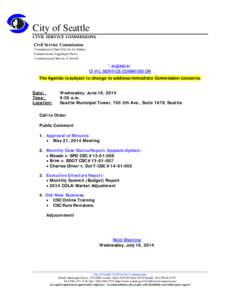 City of Seattle CIVIL SERVICE COMMISSIONS Civil Service Commission Commission Chair Eric de los Santos Commissioner Angelique Davis