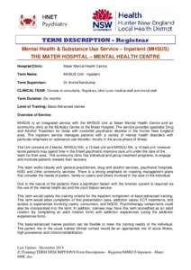 Microsoft Word - MHSUS Inpatient - Mater MHC.doc