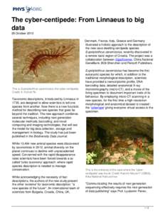 The cyber-centipede: From Linnaeus to big data