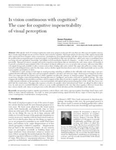 Perception / Perceptual learning / Visual perception / Visual cortex / Gestalt psychology / Philosophy of perception / Affect / Visual modularity / Jerry Fodor on mental architecture / Mind / Cognitive science / Philosophy of mind