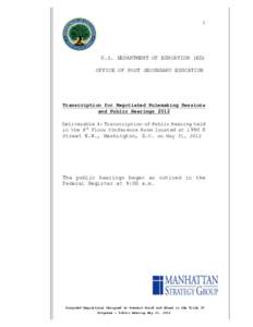 Public Hearing for Negotiated Rulemaking - Transcript of the May 31, 2012 Session (PDF)