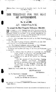 I  [Extract from Commonwealth of Australia Gazette, .No. 19, dated 31st March, 1938.J  THE TERRITORY FOR THE SEAT