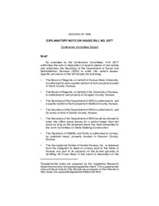 Conference Committee Report Brief on HB 2877