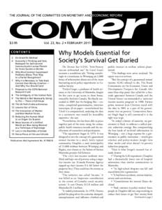 THE JOURNAL OF THE COMMITTEE ON MONETARY AND ECONOMIC REFORM  $3.95 Vol. 23, No. 2 • February 2011