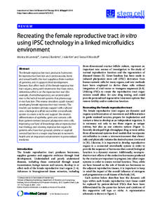 Laronda et al. Stem Cell Research & Therapy 2013, 4(Suppl 1):S13 http://stemcellres.com/content/4/S1/S13 REVIEW  Recreating the female reproductive tract in vitro