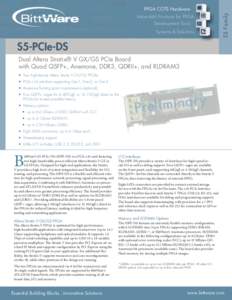 Value-Add Products for FPGA Development Tools Systems & Solutions S5 Family