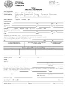 ARKANSAS OIL AND GAS COMMISSION Submit Form To: El Dorado Regional Office