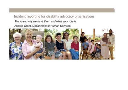 Disablity Advocacy Organisations Incident reporting