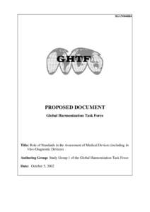 GHTF SG1 - Standards in the Assessment of Medical Devices (including IVD) - 5 October 2002