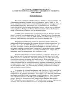 73rd United States Congress / United States Securities and Exchange Commission / United States securities law / Economics / Government / U.S. Securities and Exchange Commission / Christopher Cox / Municipal bond / Securities Act / Financial regulation / Tower Amendment / Municipal Securities Rulemaking Board