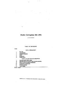 Public Corruption Bill[removed]TABLE OF PROVISIONS Section PART I—PRELIMINARY 1.