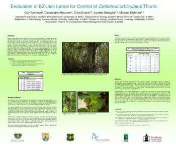 Evaluation of EZ-Ject Lance for Control of Celastrus orbiculatus Thunb. Guy 1 Schmale ,