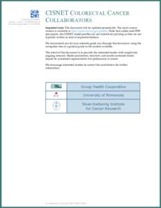 FLEXKB DOCUMENT Version: HI[removed]40315 Document generated: [removed]CISNET COLORECTAL CANCER COLLABORATORS