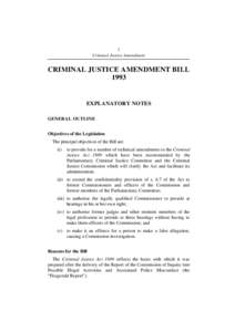 1 Criminal Justice Amendment CRIMINAL JUSTICE AMENDMENT BILL 1993