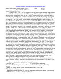 Southern Campaign American Revolution Pension Statements Pension application of George Gilmore S13151 Easter fn19NC Transcribed by Will Graves[removed]