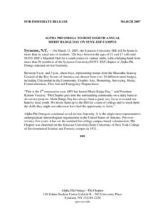 Professional fraternities and sororities / Education / National Panhellenic Conference / Alpha Phi Omega / Independence /  Missouri / Syracuse University / Alpha Phi / State University of New York College of Environmental Science and Forestry / Service fraternities and sororities / Middle States Association of Colleges and Schools / Academia / Fraternities and sororities