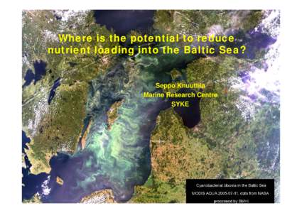 Earth / HELCOM / Sewage treatment / Volatile organic compound / John Nurminen Foundation / Pollution / Baltic Sea / Environment