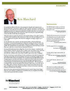 B I OG R A P H Y  Ken Blanchard