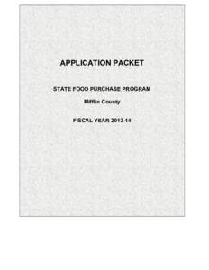 APPLICATION PACKET  STATE FOOD PURCHASE PROGRAM Mifflin County FISCAL YEAR[removed]