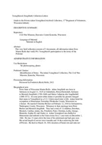 Youngbloood (Jungbluth) Collection Letters Guide to the Private Adam Youngblood Archival Collection, 17th Regiment of Volunteers, Wisconsin Infantry DESCRIPTIVE SUMMARY Repository Civil War Museum, Resource Center Kenosh