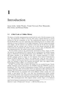 1 Introduction Jaana Laiho, Achim Wacker, Toma´sˇ Novosad, Peter Muszynski, Petri Jolma and Roman Pichna  1.1