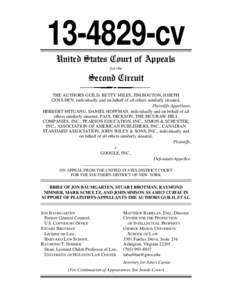 [removed]cv United States Court of Appeals for the Second Circuit THE AUTHORS GUILD, BETTY MILES, JIM BOUTON, JOSEPH