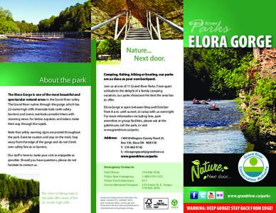 ELORA GORGE  Nature... Next door.  About the park