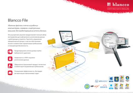 Blancco File Удаление файлов и папок на рабочих компьютерах, серверах и виртуальных машинах для предотвращения утечки данных