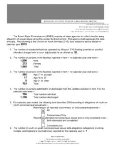 Prison Rape Elimination Act - Annual Report-Corrective Actions Assessment - CY-13