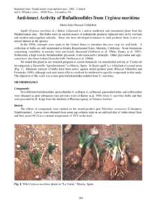 Drimia maritima / Drimia / Scilla / Scilliroside / Flour beetle / Bufadienolide / Red flour beetle / Chemistry / Agriculture / Scilloideae / Bufanolides / Tenebrionidae