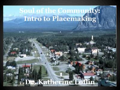 Soul of the Community: Intro to Placemaking Dr. Katherine Loflin  Place Renaissance