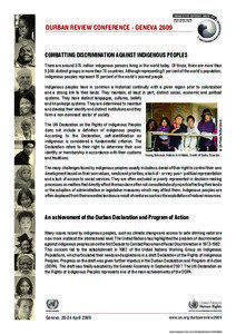 DURBAN REVIEW CONFERENCE - GENEVA[removed]COMBATTING DISCRIMINATION AGAINST INDIGENOUS PEOPLES