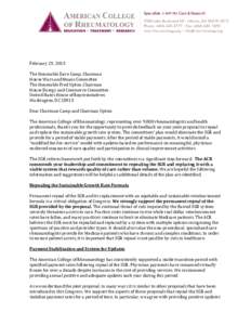 The Honorable Dave Camp The Honorable Fred Upton February 25, 2013 Page 1  February 25, 2013