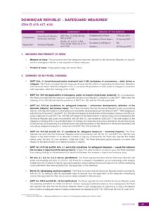 WTO Dispute Settlement: One-Page Case Summaries – 1995–2012