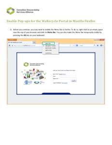    	
   Enable	
  Pop-­‐ups	
  for	
  the	
  WeRecycle	
  Portal	
  in	
  Mozilla	
  Firefox	
   	
  
