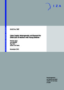 Labor Supply Heterogeneity and Demand for Child Care of Mothers with Young Children