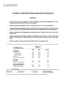 LAZ First-Quarter 2014 ER v12A.pdf